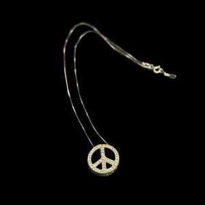 Silver Peace Symbol Pendant Necklace